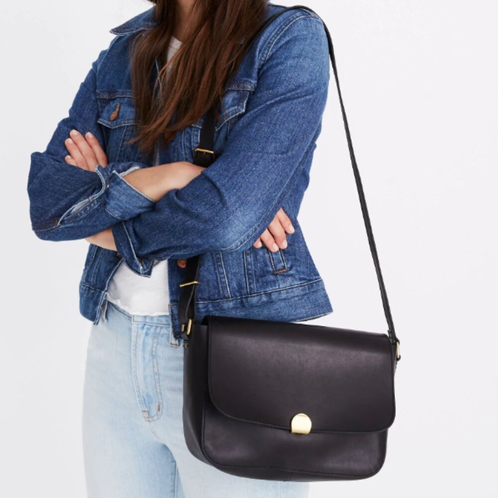 Madewell Black "The Abroad" Leather Crossbody Bag